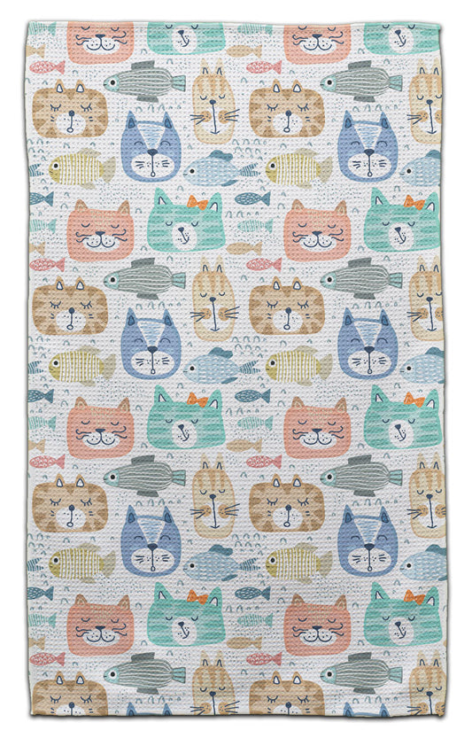 Cat & Fish Multi Color Eco-Friendly Towel